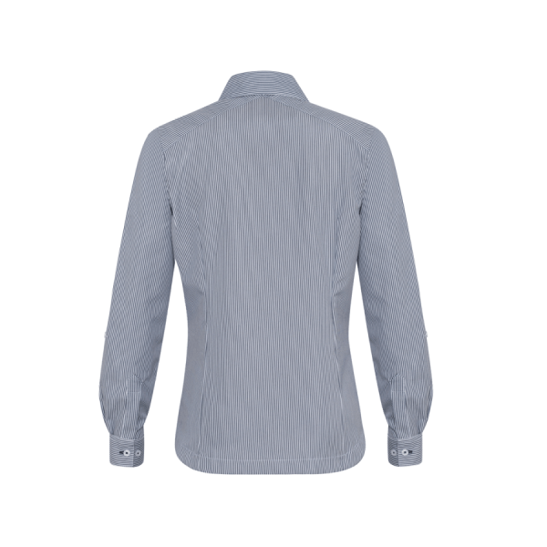 Executive Navy Stripes Double Function Blouse For Women